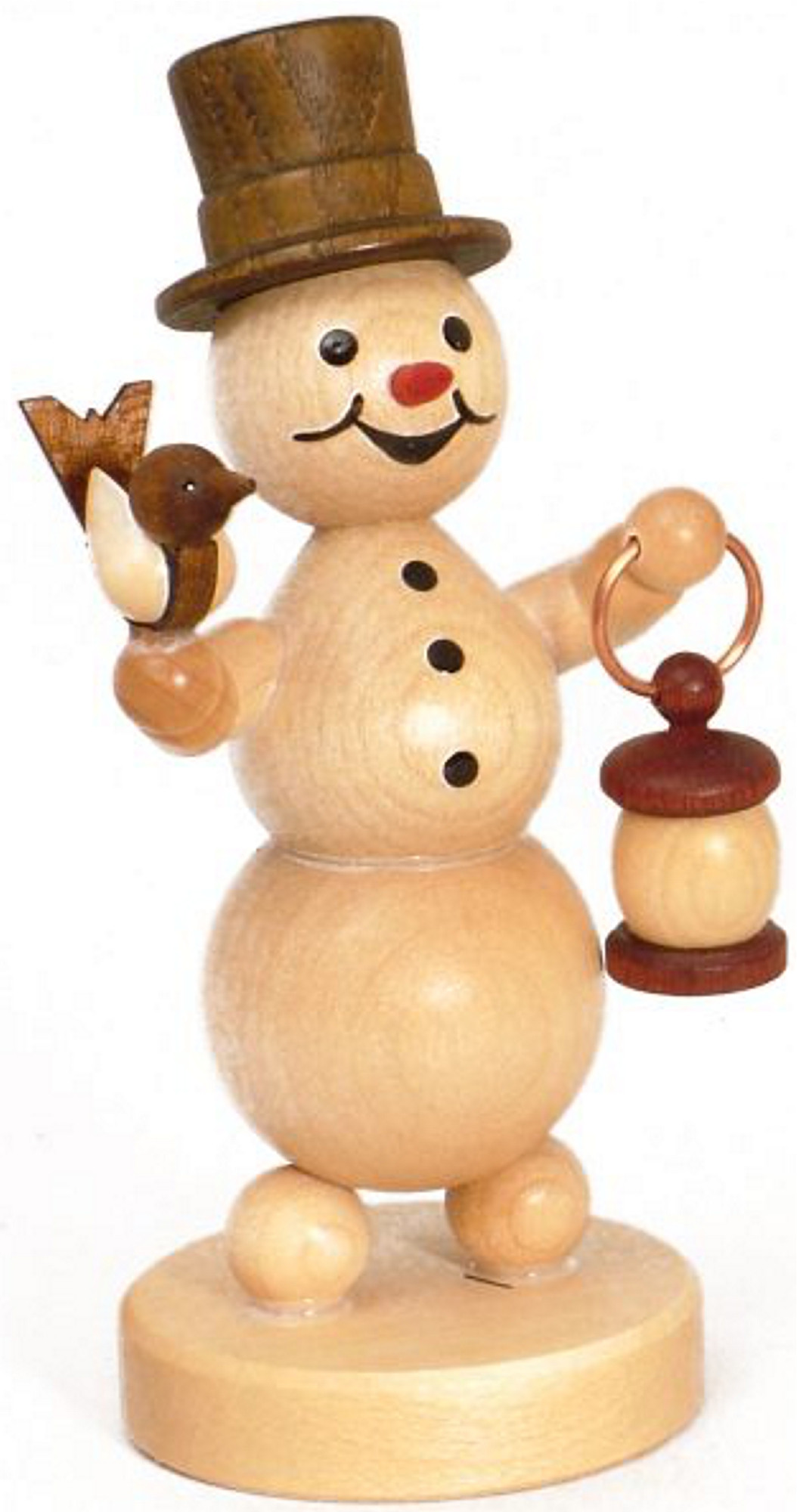 Drechslerei Volkmar Wagner Schneemann mit Vogel und Laterne - groß Drechslerei Volkmar Wagner Schneemann mit Vogel und Laterne - groß