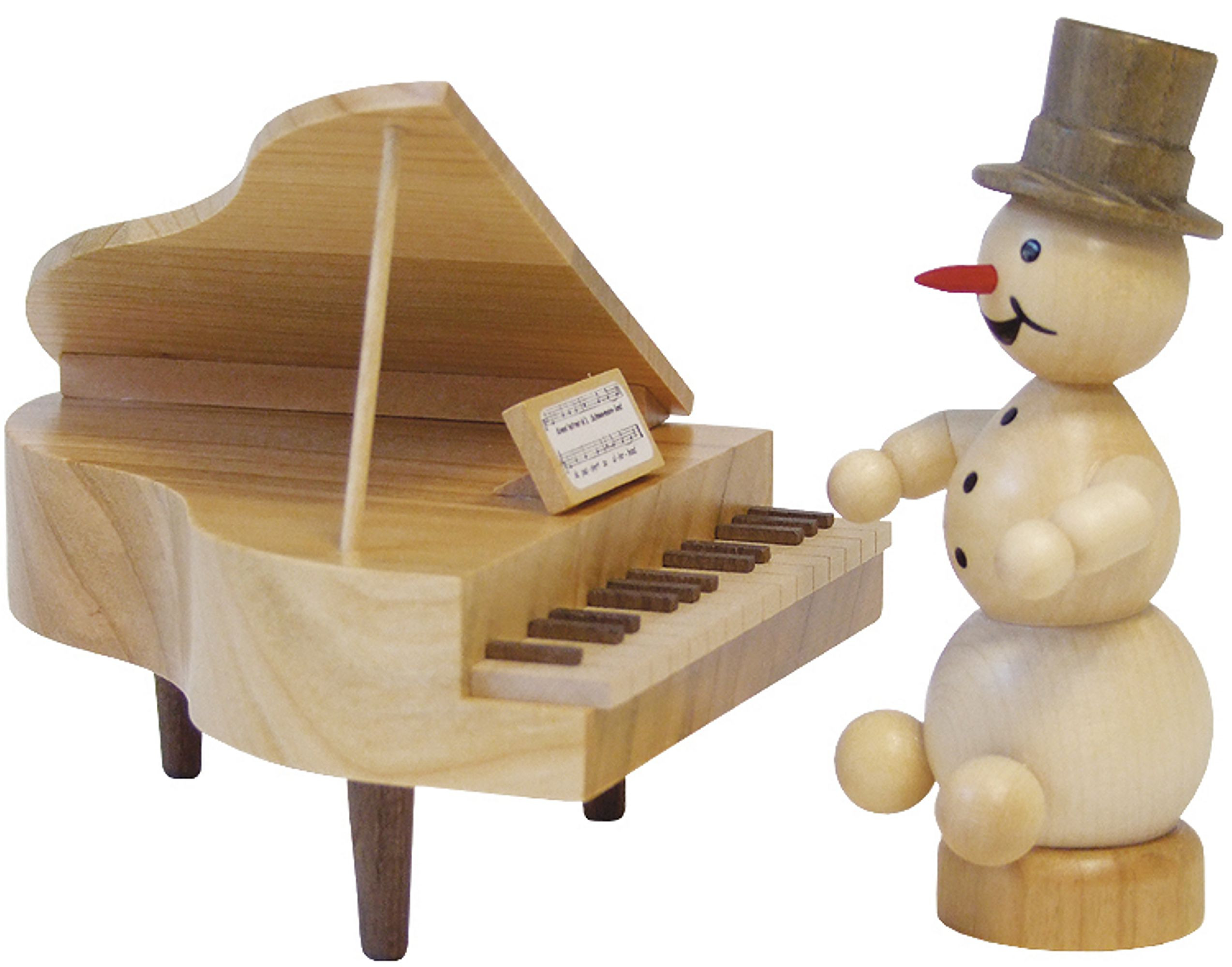 Drechslerei Volkmar Wagner Schneemannmusikant am Flügel Drechslerei Volkmar Wagner Schneemannmusikant am Flügel