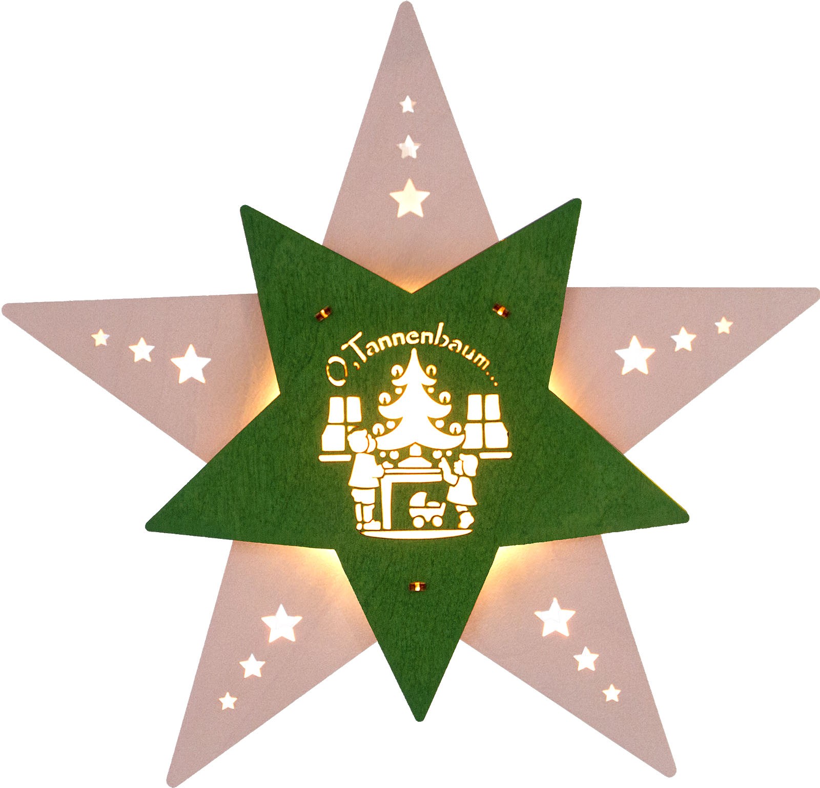 WEIGLA Fensterbild Stern - Oh Tannenbaum, weiß/grün WEIGLA Fensterbild Stern - Oh Tannenbaum, weiß/grün