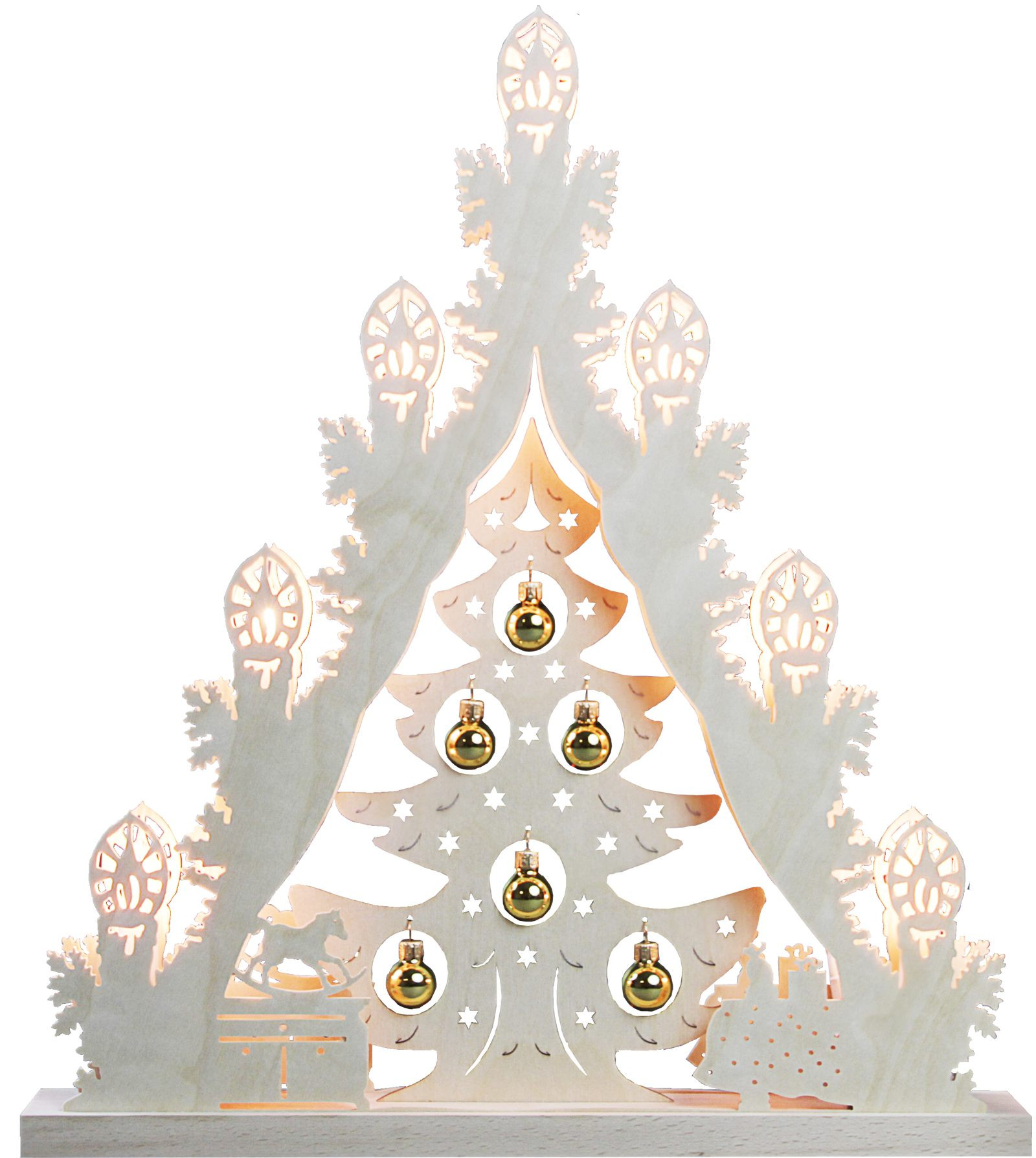 WEIGLA Lichterspitze Baum mit goldenen Kugeln, 7 flg. WEIGLA Lichterspitze Baum mit goldenen Kugeln, 7 flg.