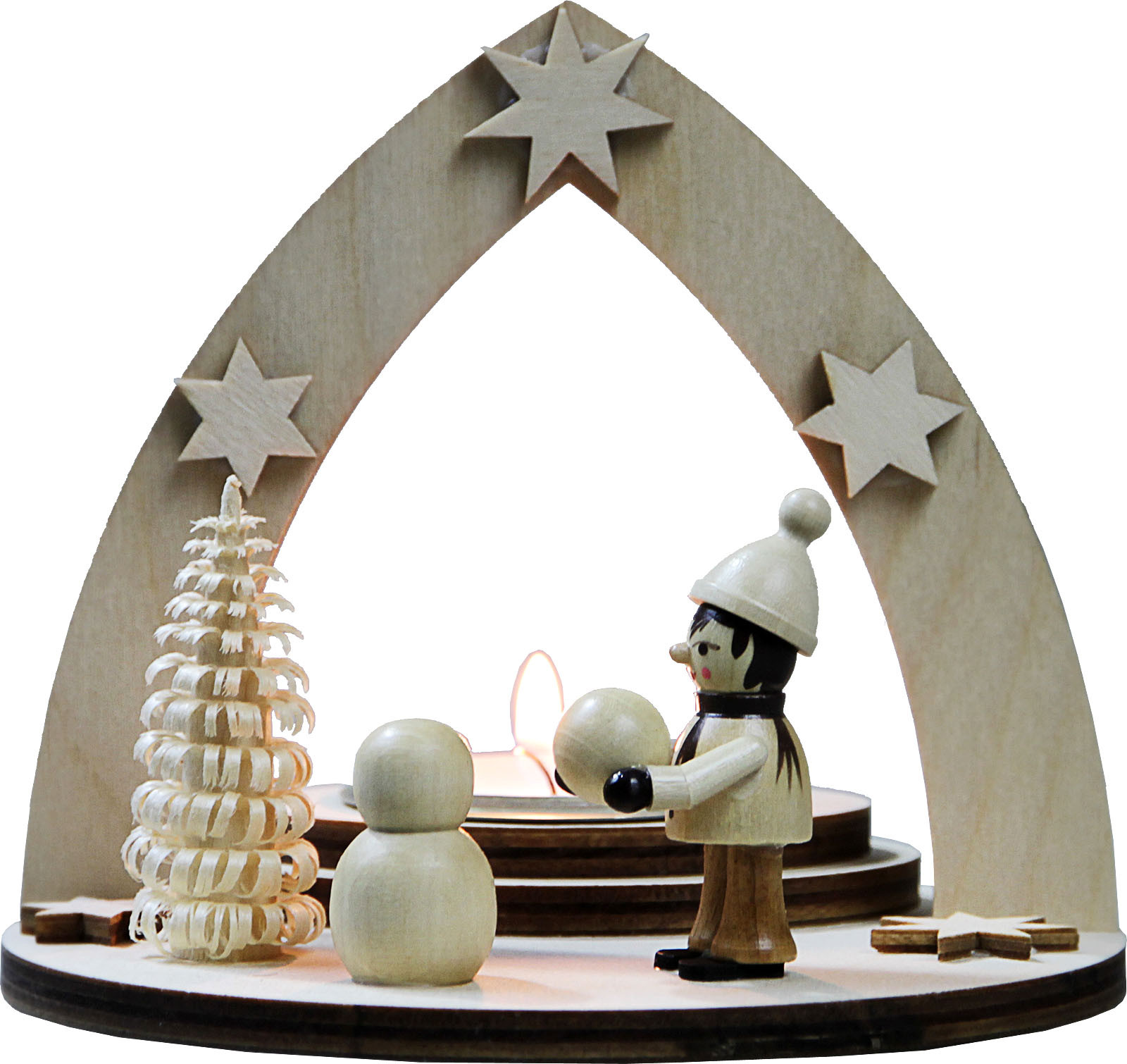 WEIGLA Teelichthalter Winterkind Schneemann bauend WEIGLA Teelichthalter Winterkind Schneemann bauend