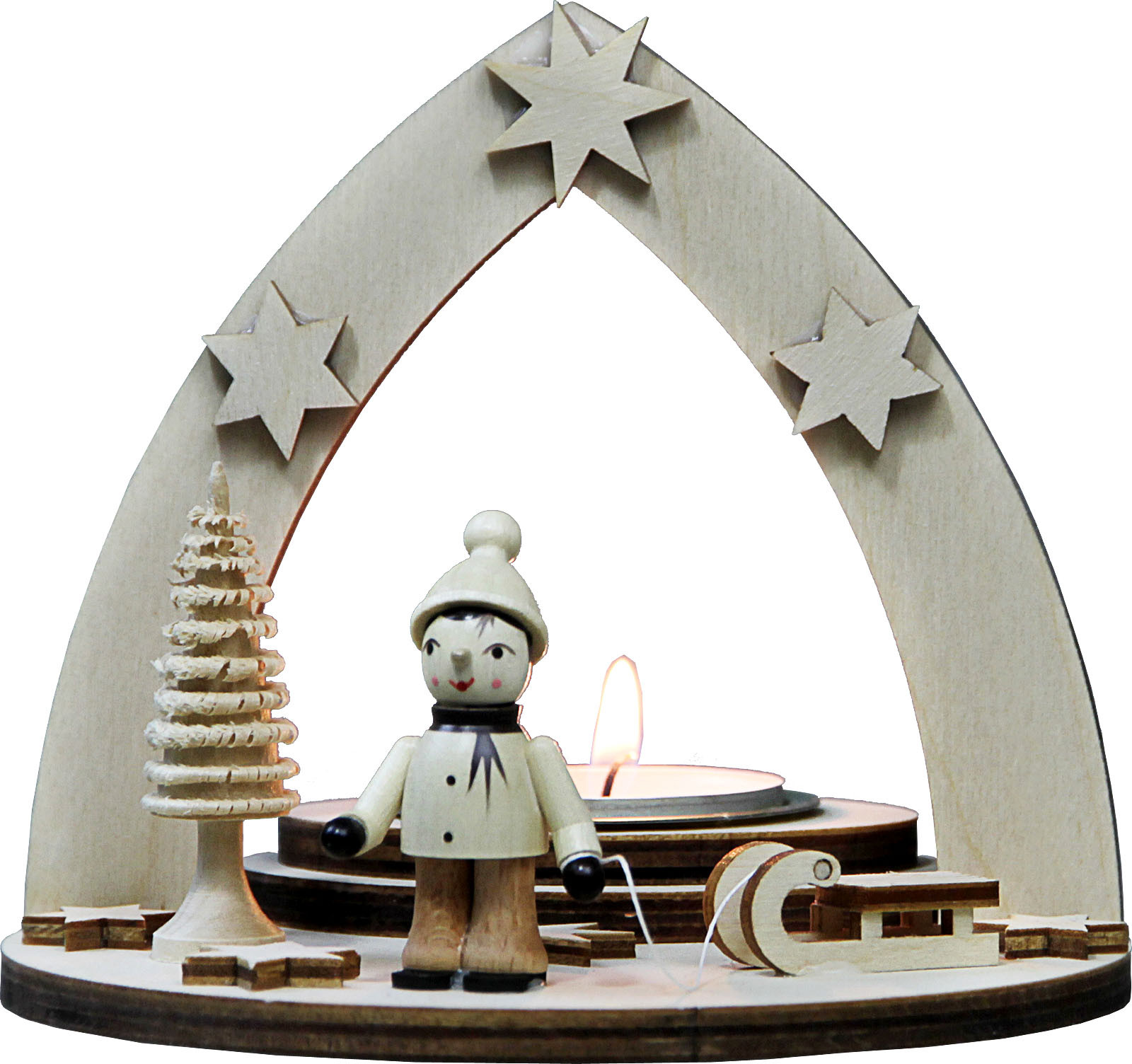WEIGLA Teelichthalter Winterkind mit Schlitten WEIGLA Teelichthalter Winterkind mit Schlitten