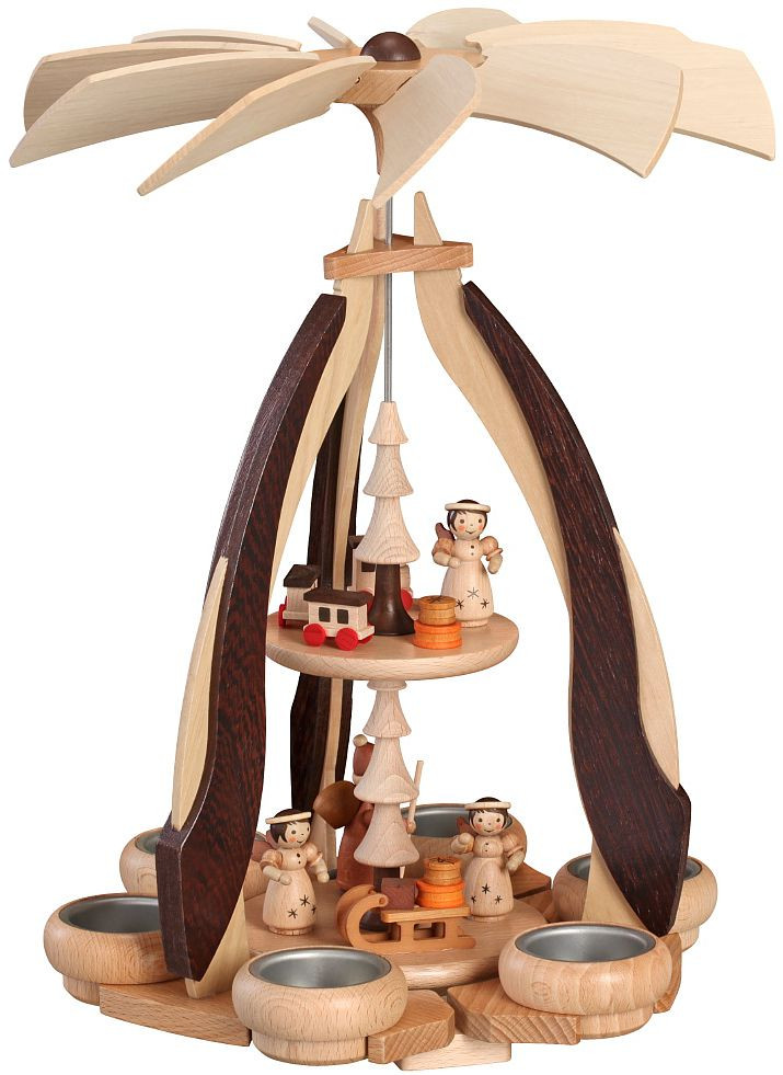 Zeidler Pyramide 2farbig, Bescherung, für 6 Teelichter Zeidler Pyramide 2farbig, Bescherung, für 6 Teelichter