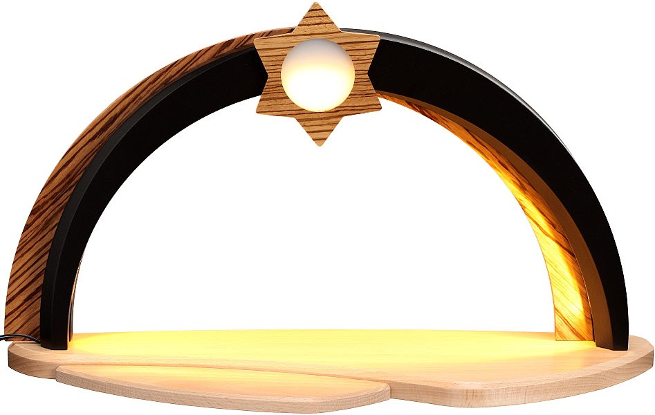 Zeidler LED Design Bogen natur/braun Applikation Zebrano Zeidler LED Design Bogen natur/braun Applikation Zebrano