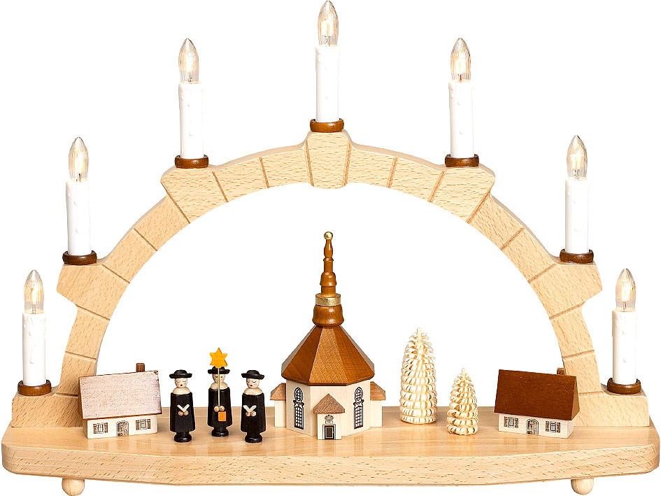 Zeidler Schwibbogen Seiffener Kirche mit Kurrende Zeidler Schwibbogen Seiffener Kirche mit Kurrende