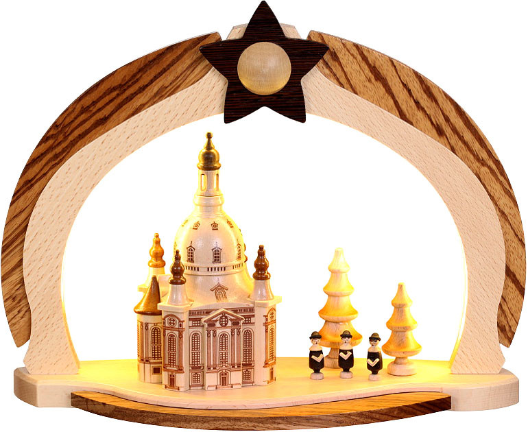 Zeidler LED-Designbogen, klein - Dresdner Frauenkirche, natur Zeidler LED-Designbogen, klein - Dresdner Frauenkirche, natur