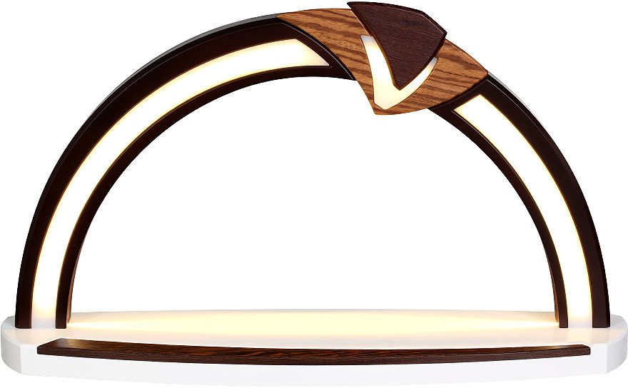 Zeidler LED-Design Bogen braun, Applikation Zebrano/Wenge Zeidler LED-Design Bogen braun, Applikation Zebrano/Wenge