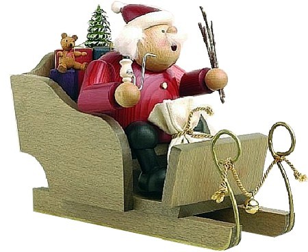 KWO Räuchermännchen Weihnachtsmann mit Schlitten KWO Räuchermännchen Weihnachtsmann mit Schlitten