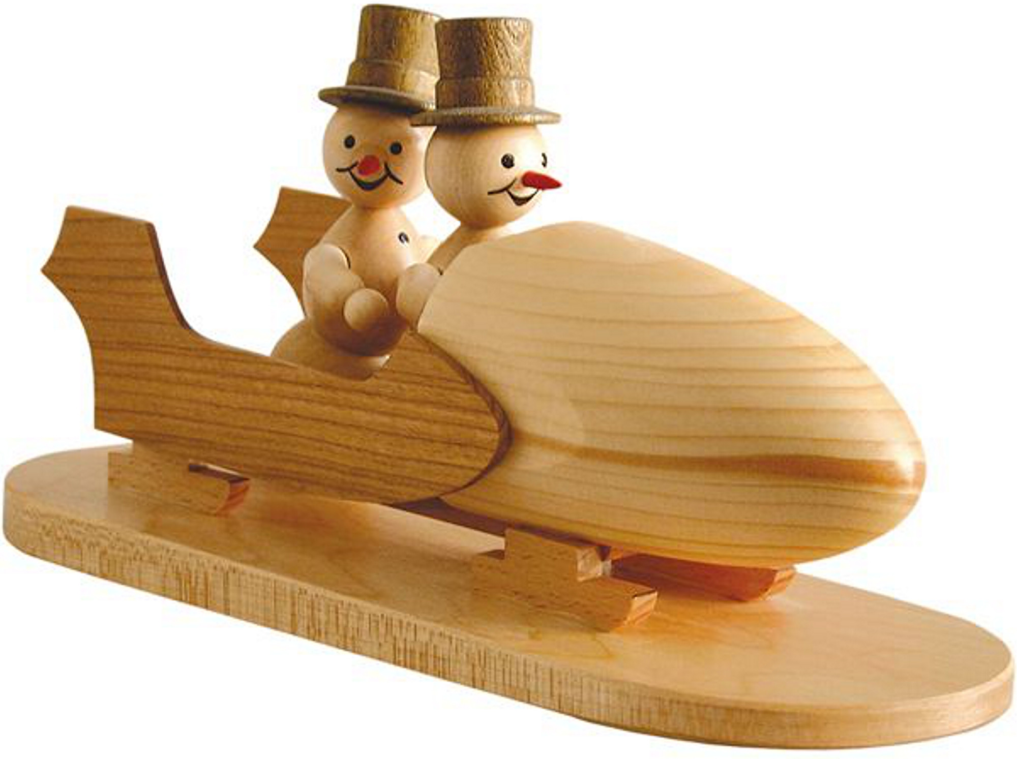 Drechslerei Volkmar Wagner Schneemann - Zweierbob mit Zylinder Drechslerei Volkmar Wagner Schneemann - Zweierbob mit Zylinder