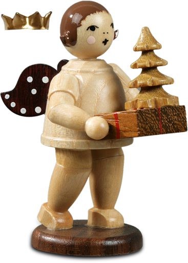 Ellmann Geschenkeengel mit Baum - mit Krone, natur Ellmann Geschenkeengel mit Baum - mit Krone, natur