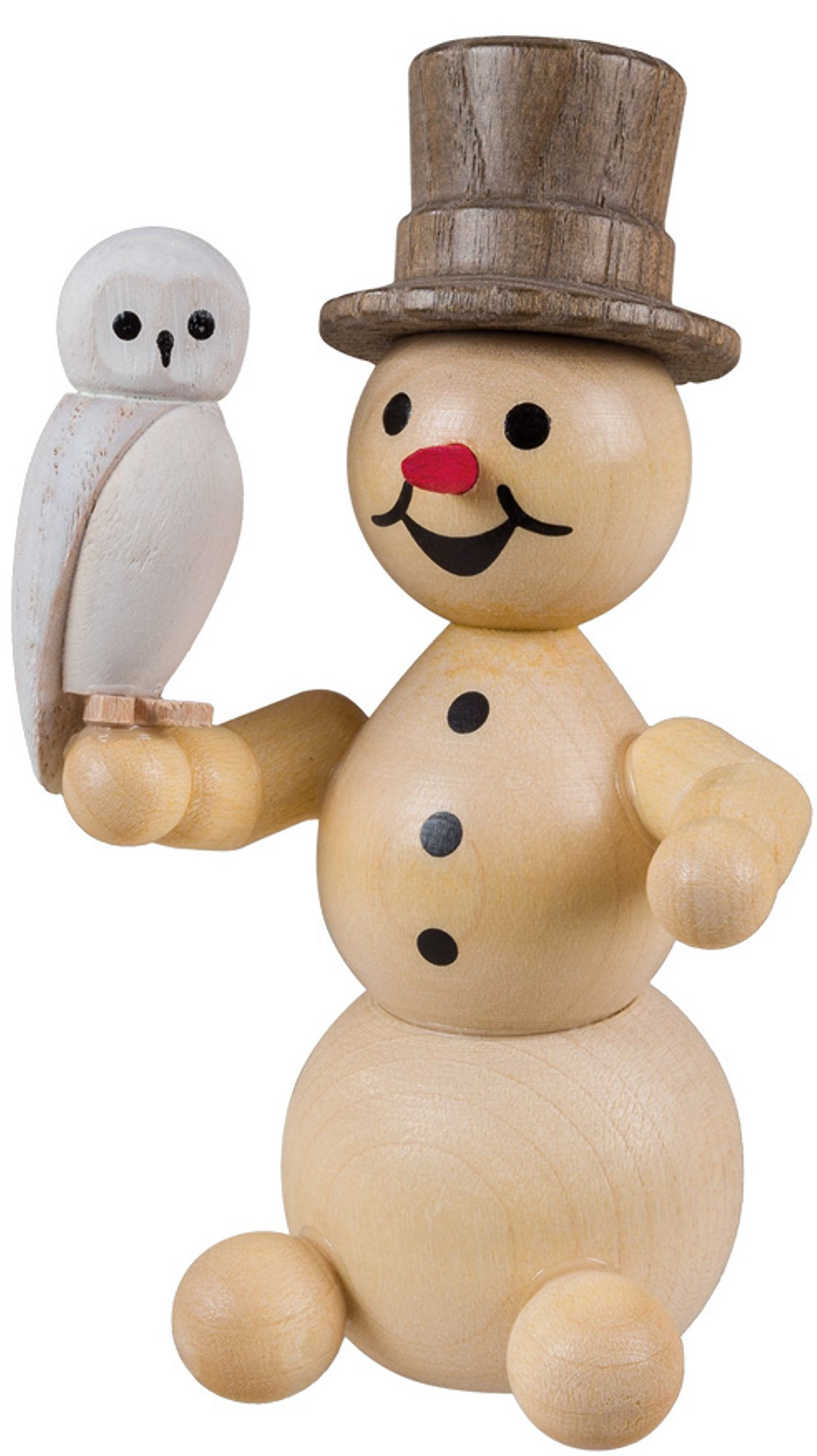 Drechslerei Volkmar Wagner Schneemann mit Schneeeule