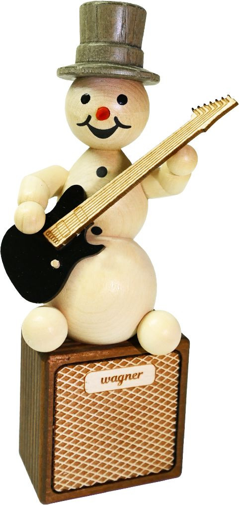 Drechslerei Volkmar Wagner Schneemannmusikant mit E-Gitarre Drechslerei Volkmar Wagner Schneemannmusikant mit E-Gitarre
