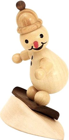 Drechslerei Volkmar Wagner Schneemann Junior - auf Schneewehe mit Mütze Drechslerei Volkmar Wagner Schneemann Junior - auf Schneewehe mit Mütze