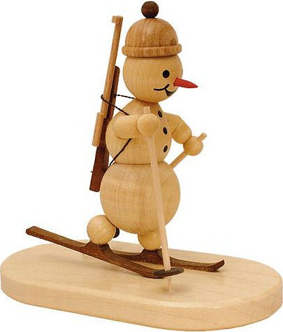 Drechslerei Volkmar Wagner Schneemann - Biathlon, stehend Drechslerei Volkmar Wagner Schneemann - Biathlon, stehend