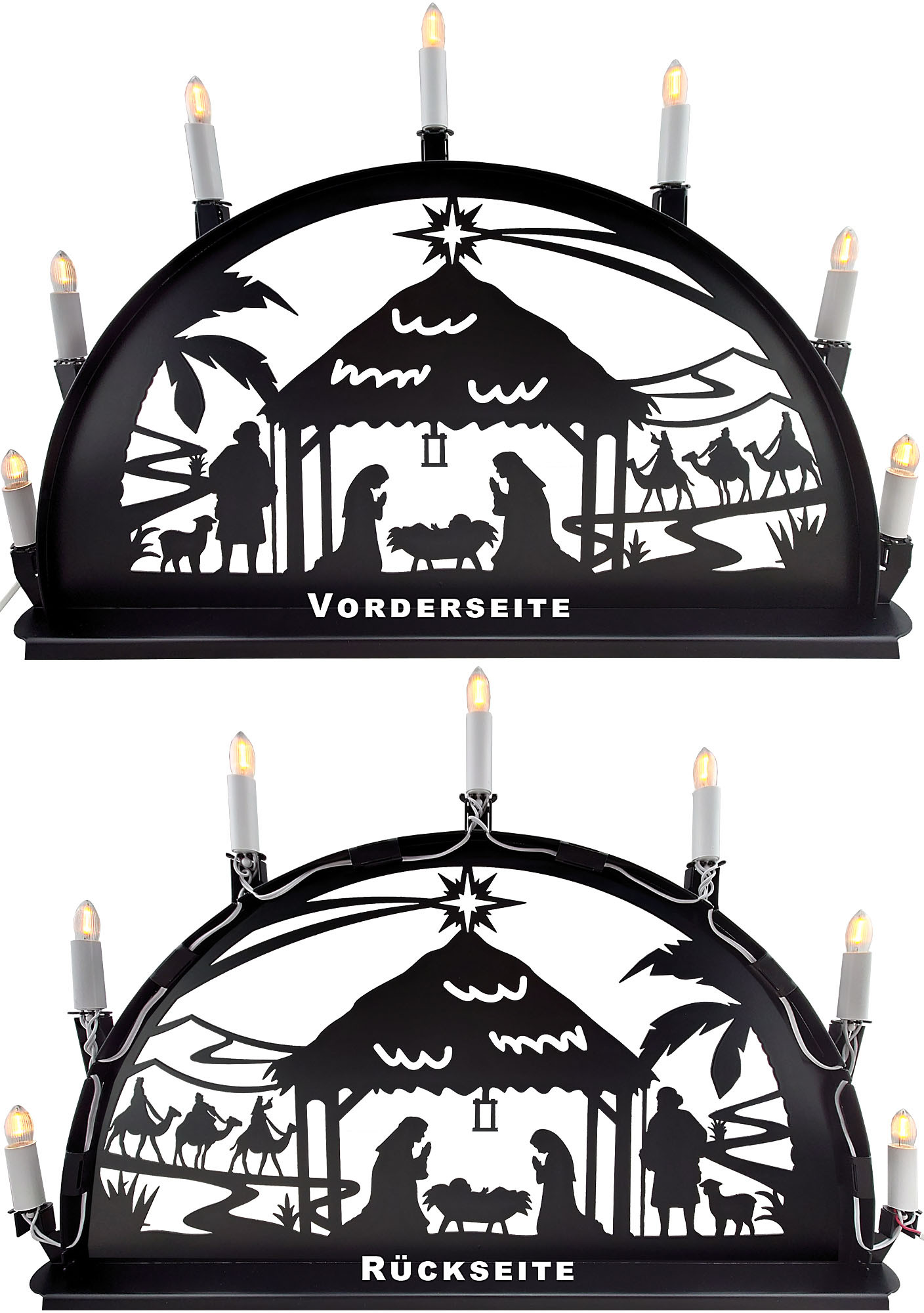 Metallschwibbogen, Motiv - Christi Geburt Metallschwibbogen, Motiv - Christi Geburt