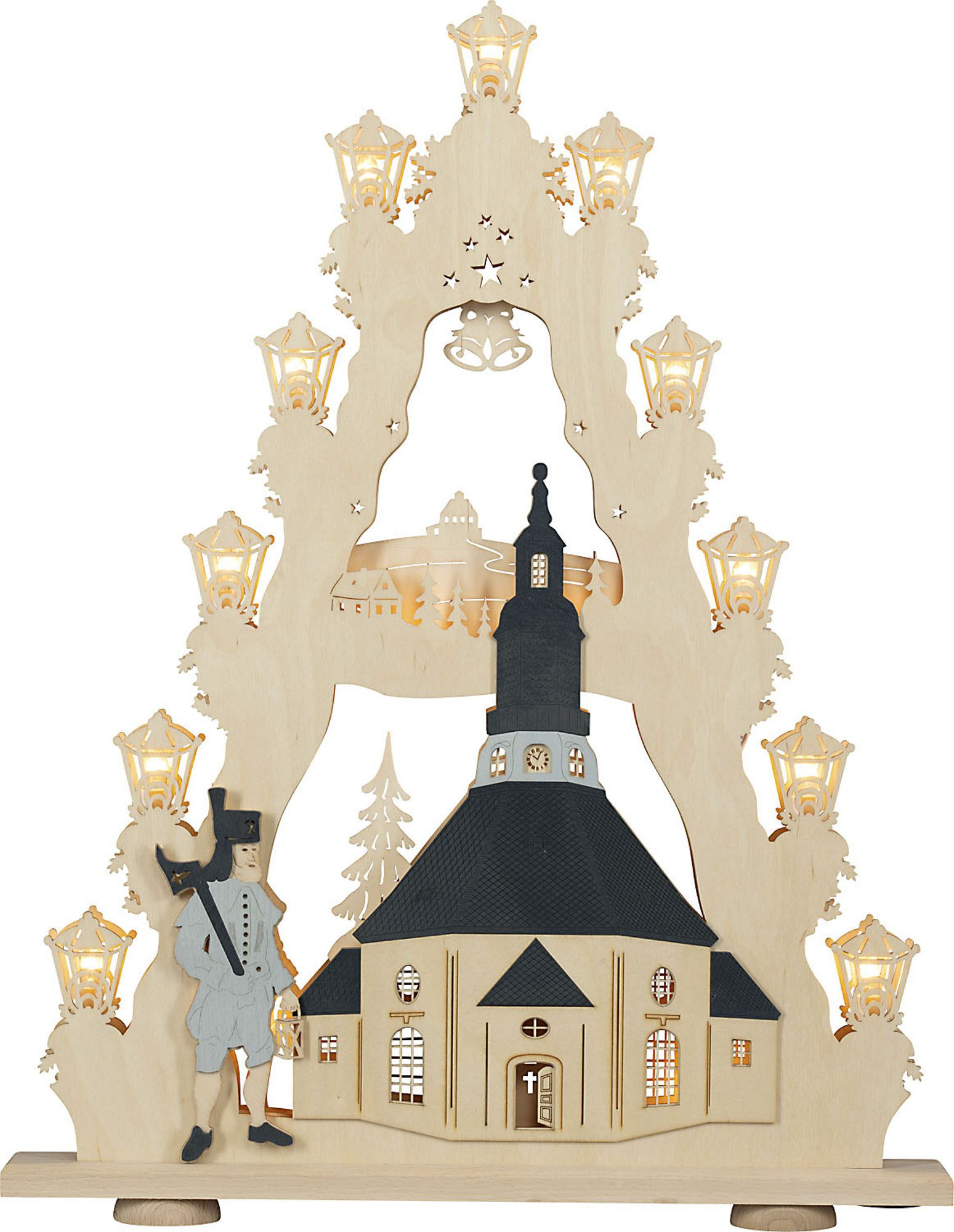 LED Lichterspitze Seiffner Kirche, 15 flg. LED Lichterspitze Seiffner Kirche, 15 flg.