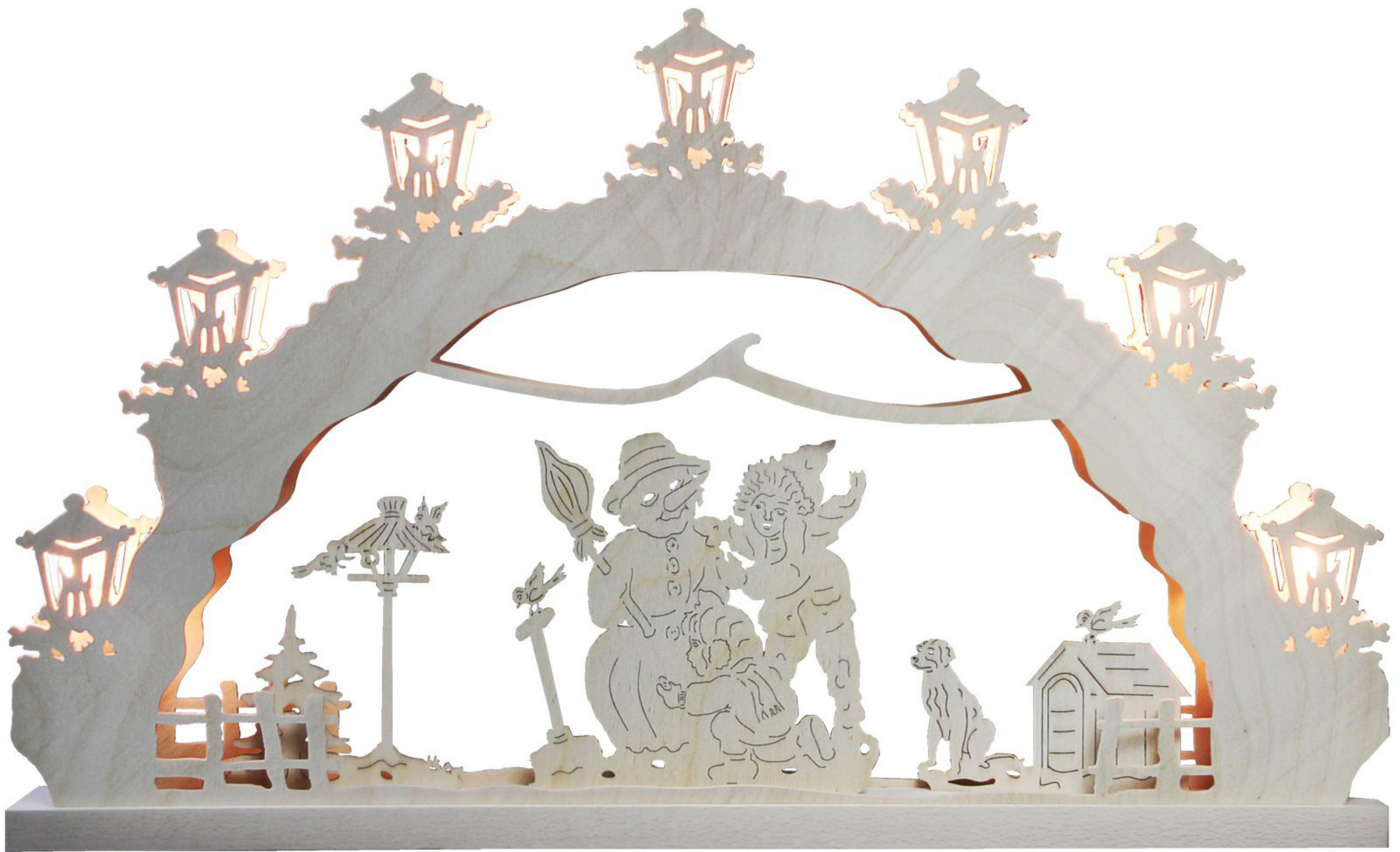 LED Lichterbogen Kinder bauen Schneemann, 7 flg. LED Lichterbogen Kinder bauen Schneemann, 7 flg.