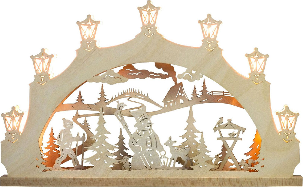 Lichterbogen Schneemann im Wald, 7 flg. Lichterbogen Schneemann im Wald, 7 flg.