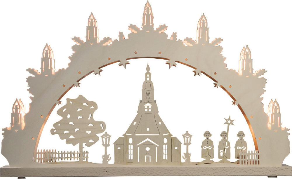Lichterbogen Seiffener Kirche, 7 flg. Lichterbogen Seiffener Kirche, 7 flg.