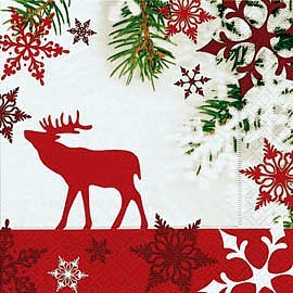 Weihnachtliche Tischservietten Elch Weihnachtliche Tischservietten Elch