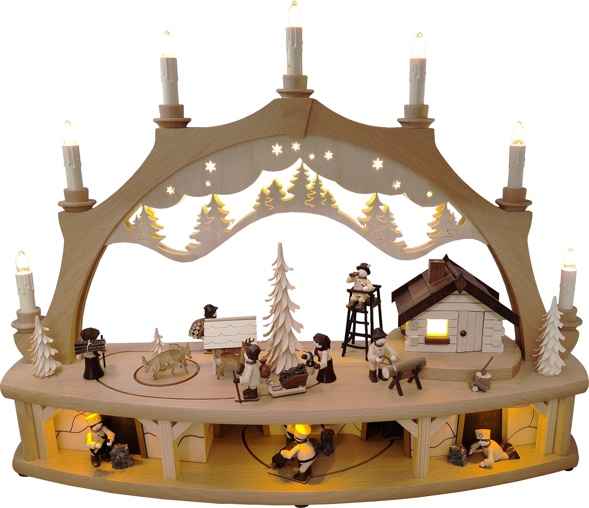 mechanischer Lichterbogen Waldhaus, mit Bergwerk mechanischer Lichterbogen Waldhaus, mit Bergwerk