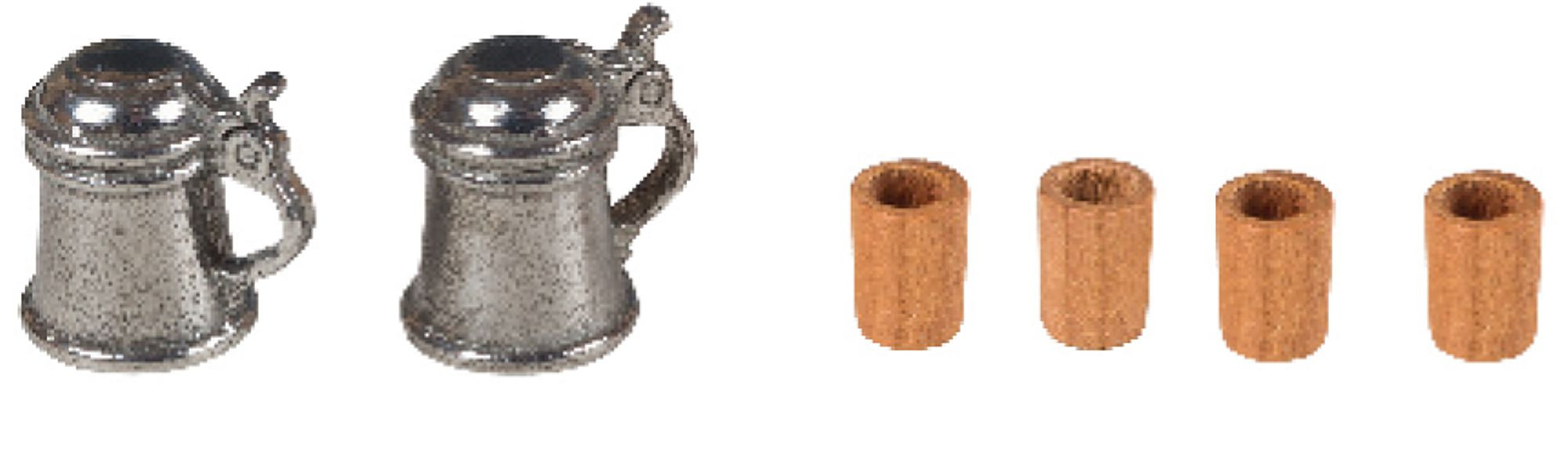 Drechslerei Volkmar Wagner Schneemann Becher und Krug - 6teilig Drechslerei Volkmar Wagner Schneemann Becher und Krug - 6teilig