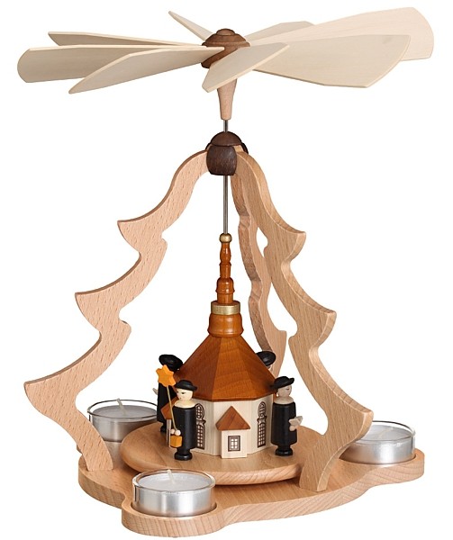 Zeidler Tischpyramide mit Seiffener Kirche, groß Zeidler Tischpyramide mit Seiffener Kirche, groß