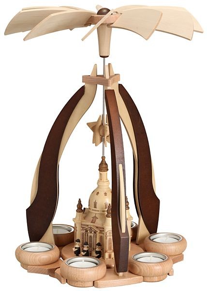 Zeidler Pyramide 2farbig Dresdner Frauenkirche für 6 Teelichter Zeidler Pyramide 2farbig Dresdner Frauenkirche für 6 Teelichter
