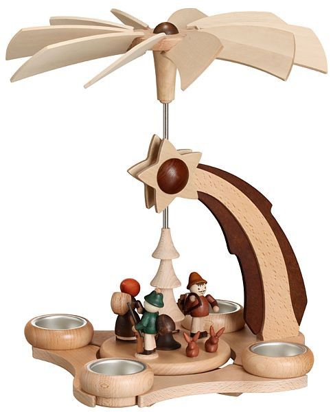 Zeidler Pyramide Sternschnuppe mit Waldfiguren für 4 Teelichter Zeidler Pyramide Sternschnuppe mit Waldfiguren für 4 Teelichter