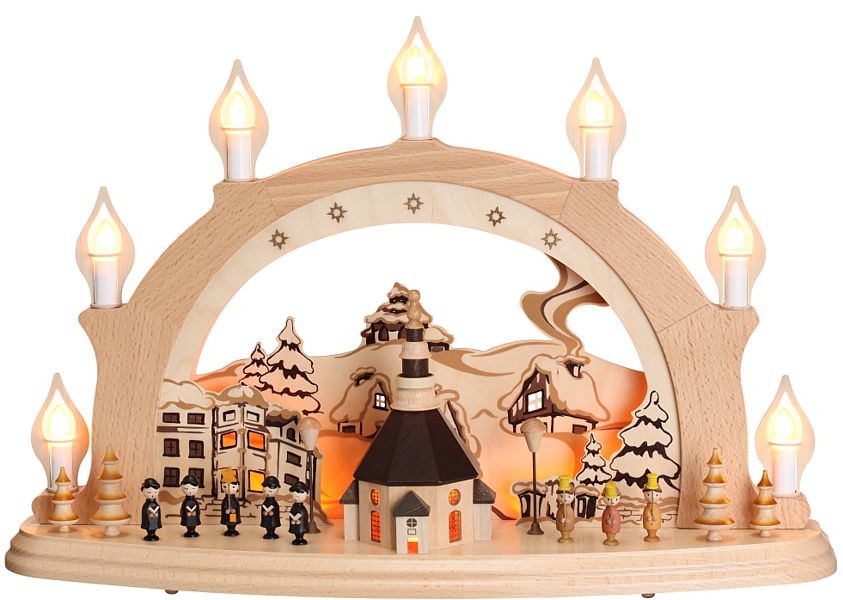 Zeidler Schwibbogen Seiffner Kirche mit Innenbeleuchtung Zeidler Schwibbogen Seiffner Kirche mit Innenbeleuchtung
