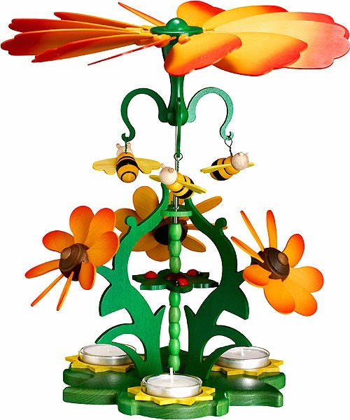 Zeidler Ganzjahres-Teelichtpyramide Blütenzauber - orange Zeidler Ganzjahres-Teelichtpyramide Blütenzauber - orange