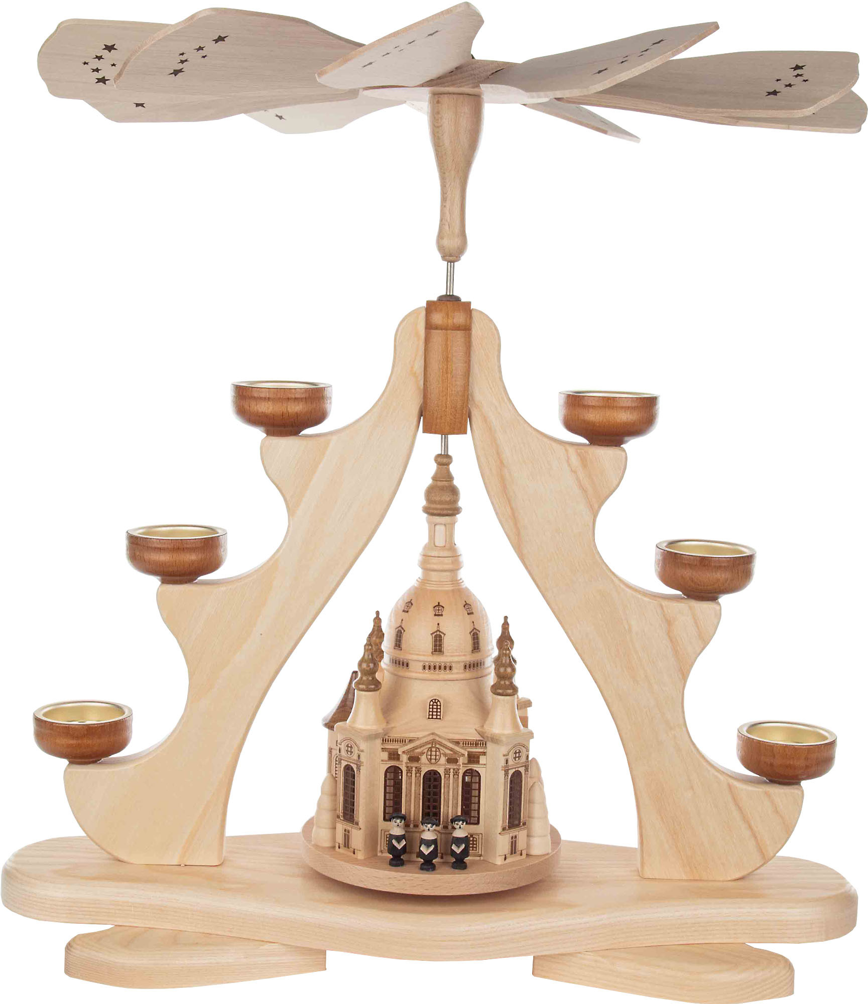 Zeidler Pyramide mit großer Dresdner Frauenkirche, Sängern und Bäumchen Zeidler Pyramide mit großer Dresdner Frauenkirche, Sängern und Bäumchen