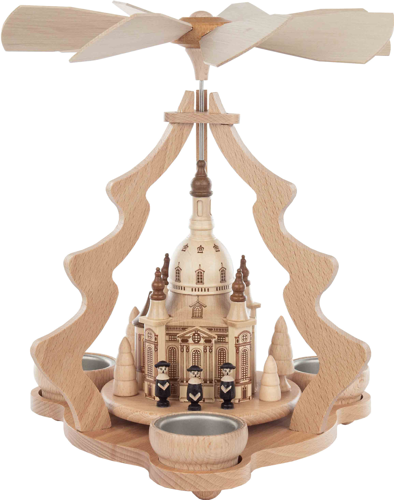 Zeidler Tischpyramide mit Dresdner Frauenkirche, groß, natur Zeidler Tischpyramide mit Dresdner Frauenkirche, groß, natur