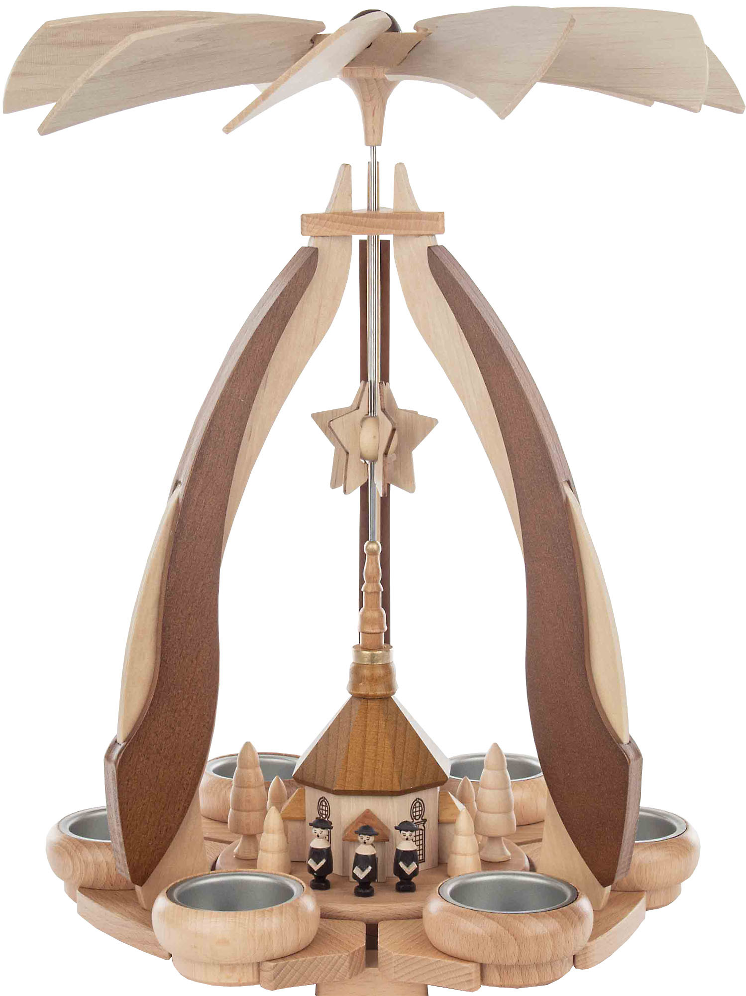 Zeidler Pyramide 2farbig Seiffener Kirche für 6 Teelichter Zeidler Pyramide 2farbig Seiffener Kirche für 6 Teelichter