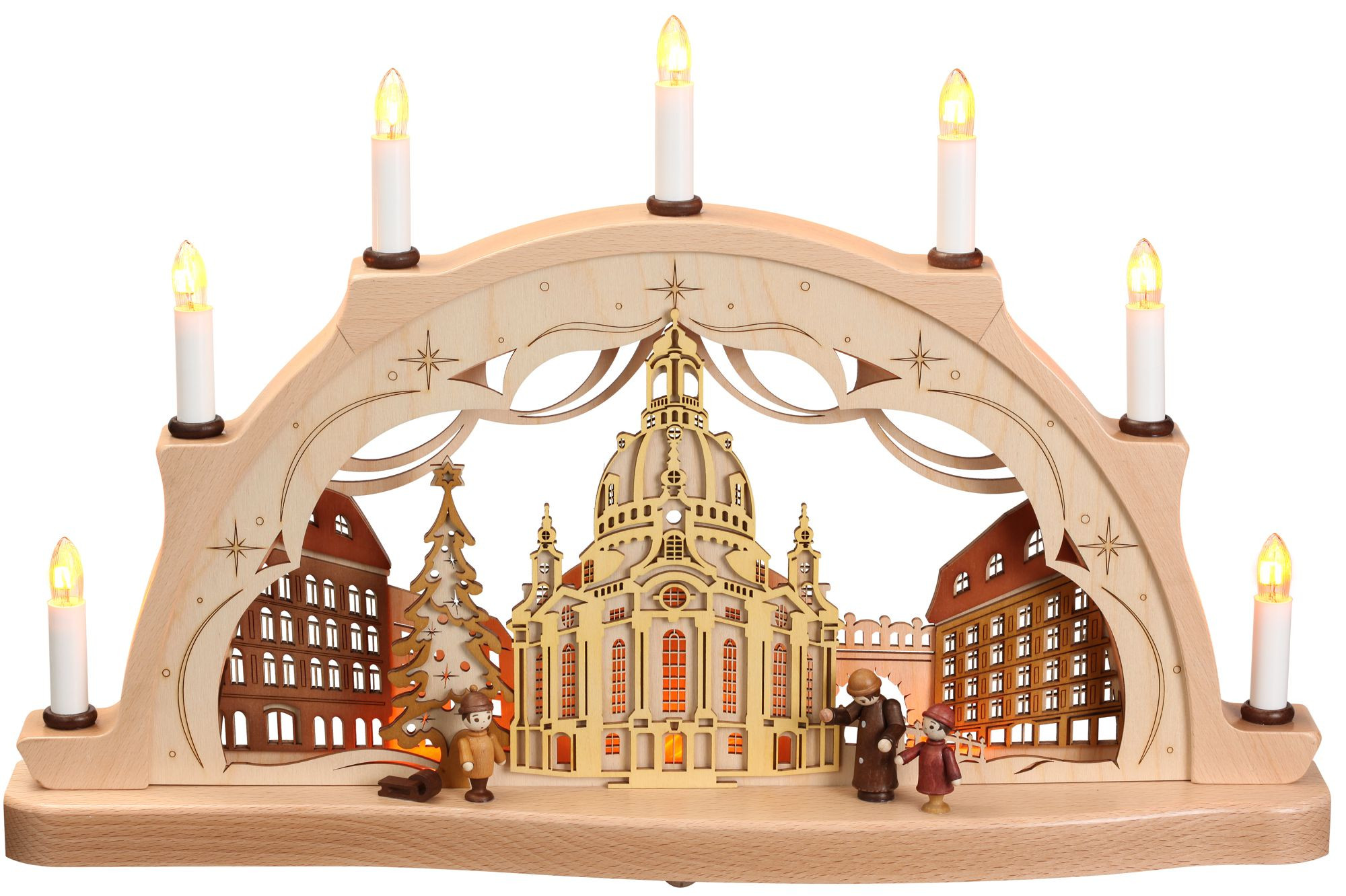 Zeidler Schwibbogen Dresder Frauenkirche mit Figuren Zeidler Schwibbogen Dresder Frauenkirche mit Figuren