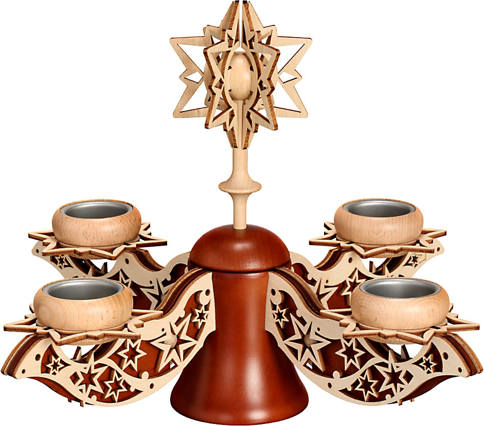 Zeidler Adventsleuchter natur/ braun mit 4 Teelichtern Zeidler Adventsleuchter natur/ braun mit 4 Teelichtern