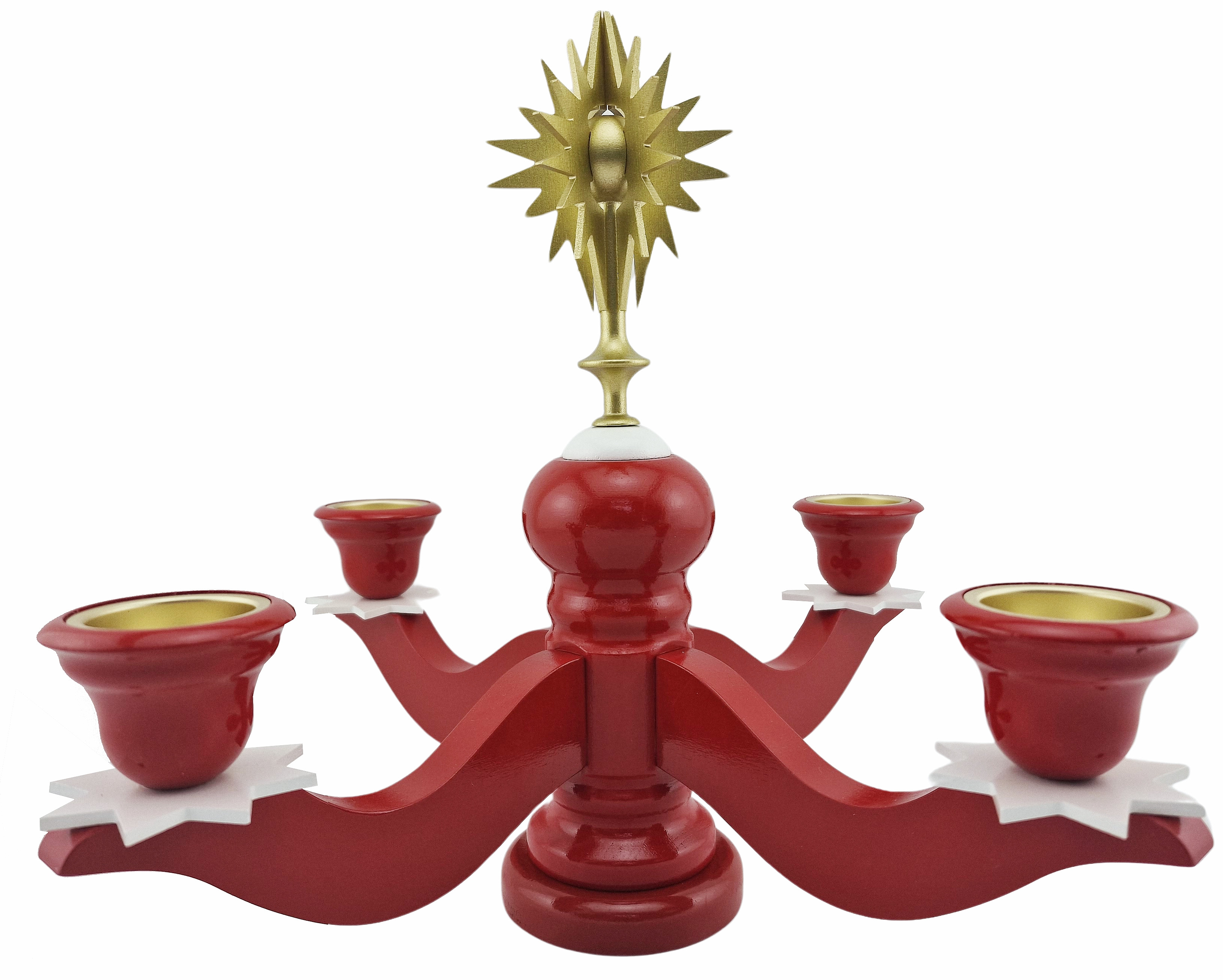 Zeidler Adventsleuchter groß - rot- mit Stern Zeidler Adventsleuchter groß - rot- mit Stern
