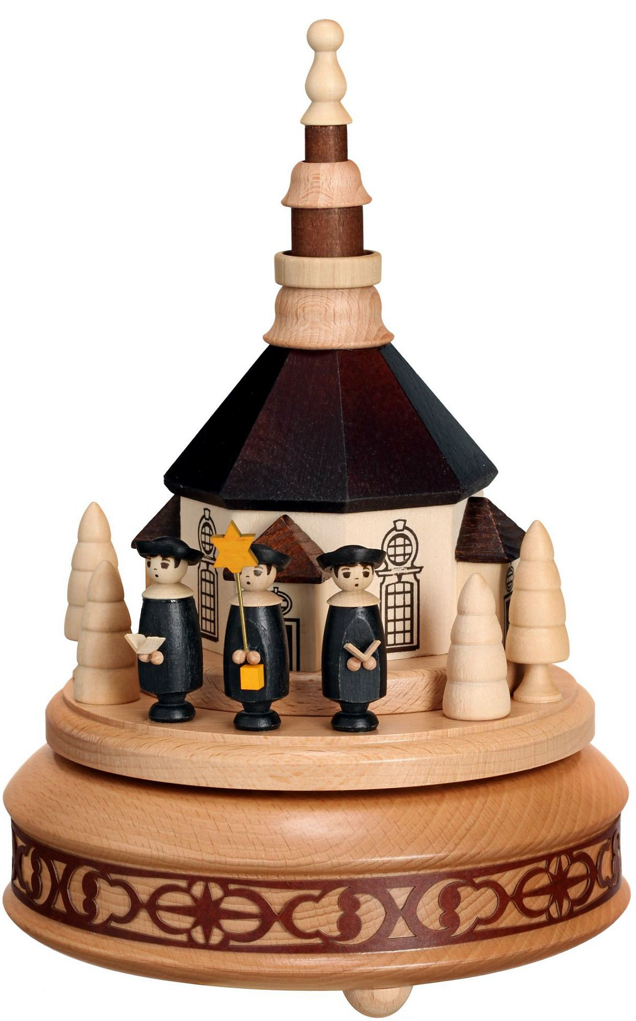 Zeidler Spieldose mit Seiffner Kirche und Kurrende schwarz Zeidler Spieldose mit Seiffner Kirche und Kurrende schwarz