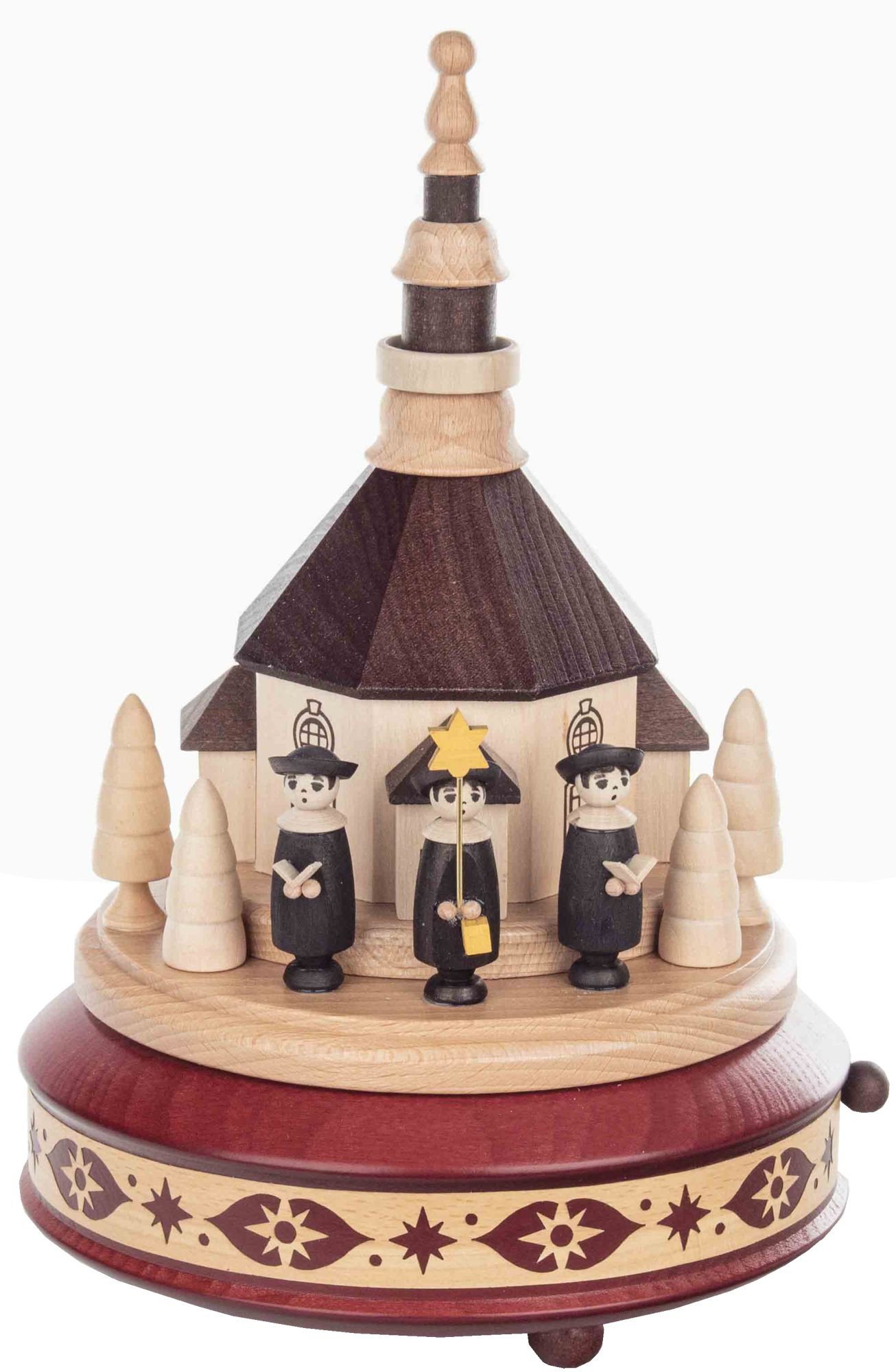 Zeidler Spieldose mit Seiffener Kirche und Kurrende , mahagoni Zeidler Spieldose mit Seiffener Kirche und Kurrende , mahagoni