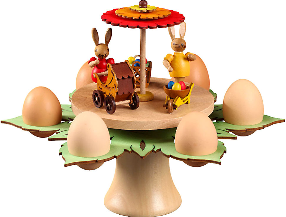 Zeidler Eierhalter - Hasenfamilie unterm Sonnenschirm Zeidler Eierhalter - Hasenfamilie unterm Sonnenschirm